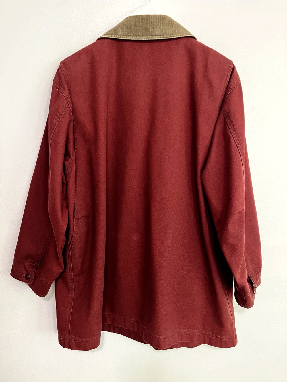Vintage LL Bean Field Jacket Barn Coat Chore Jacket Burgundy Green Size XL - Picture 4 of 9